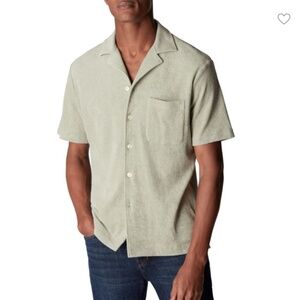 #2658 ETON Terry Resort Cotton Short-Sleeve Slim-Fit Shirt size Small